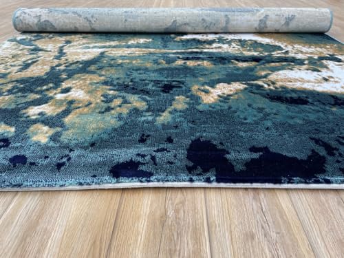 Image of Modern 3x5 Feet (90x150 CM) Silk Touch Carpet for Living Room Bedroom | Washable Anti-Skid | Multicolor Paisley Pattern | Stain-Resistant Floor Rug for Bedroom Drawing Room