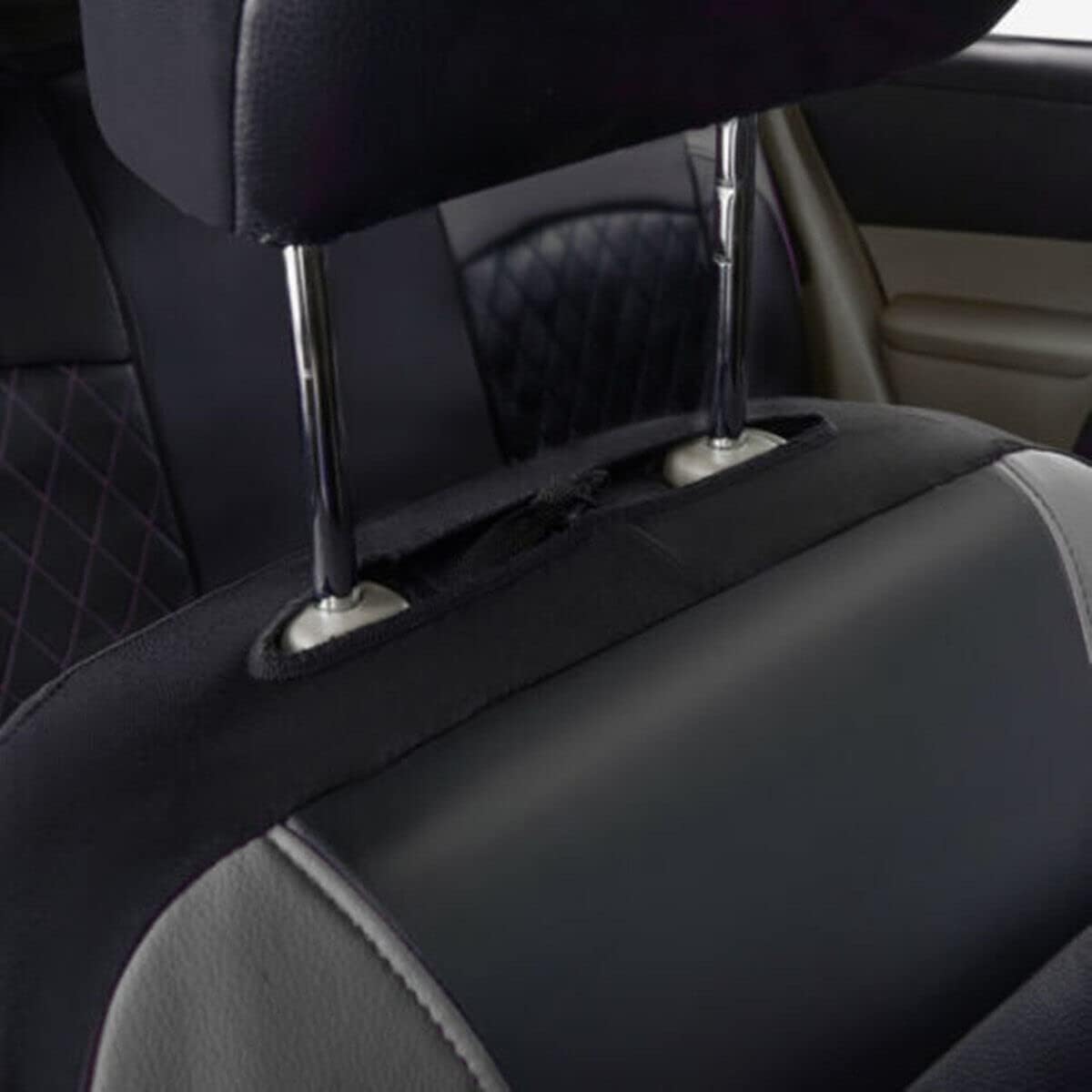Pokrowce na siedzenia samochodowe pasują do Audi Q3 S-Line/Q3 Quattro/Q3 Sportback/Q5/Q5 skórzane wodoodporne i oddychające pokrowce na 5 siedzeń części samochodowe, szare