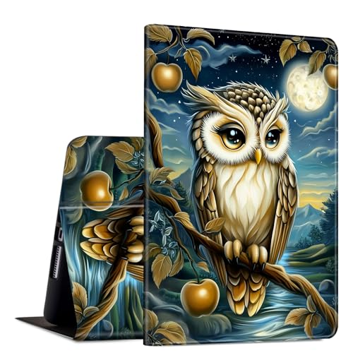 DHYYDSQZ for iPad Air 11 Inch Case M2(2024), for iPad Air 6th/5th/4th Gen (2024/2022/2020) 10.9 Inch Case Slim PU Leather Adjustable Stand Smart Cover with Auto Wake/Sleep, Art Owl