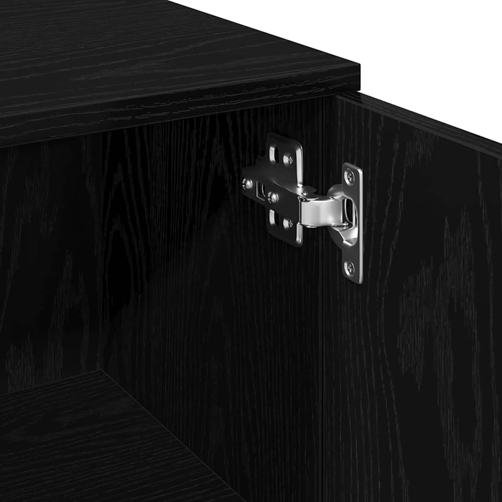 vidaXL Gabinete de Baño con Estante Roble Negro 30 x 30 x 179 cm, Almacenamiento para baño, Armario Compacto, diseño Moderno, estantería Duradera, Organizador Funcional