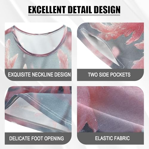 Pajama Sets Short Sleeve Pink Cute Axolotl Cherry Blossoms Soft Cotton Summer Sleepwear 2 Piece PJS Size 5-14T3