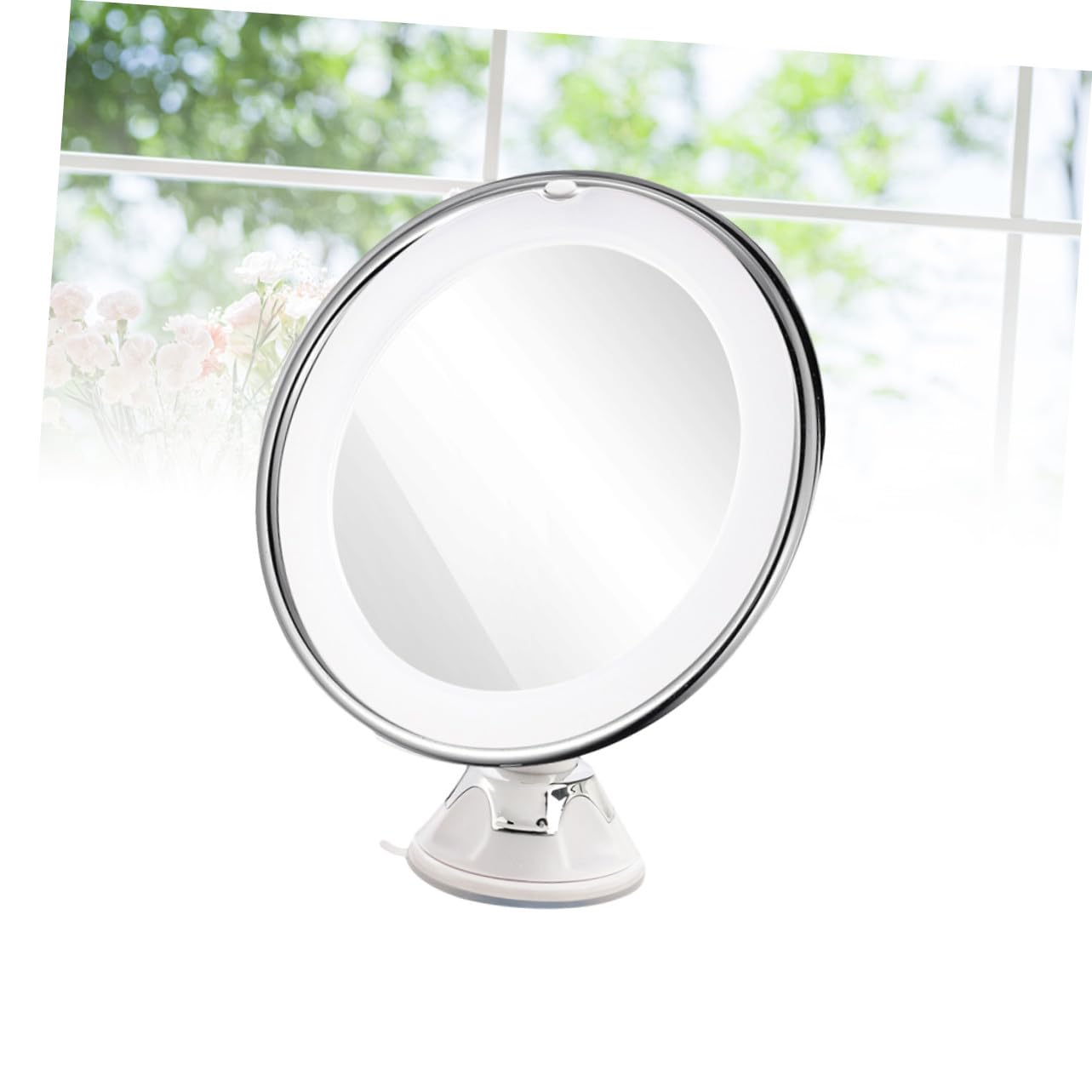 Anneome Espejo de Maquillaje LED Aumento con Ventosa para Baño y Tocador Redondo de Portátil Luz para Detalles Precisos