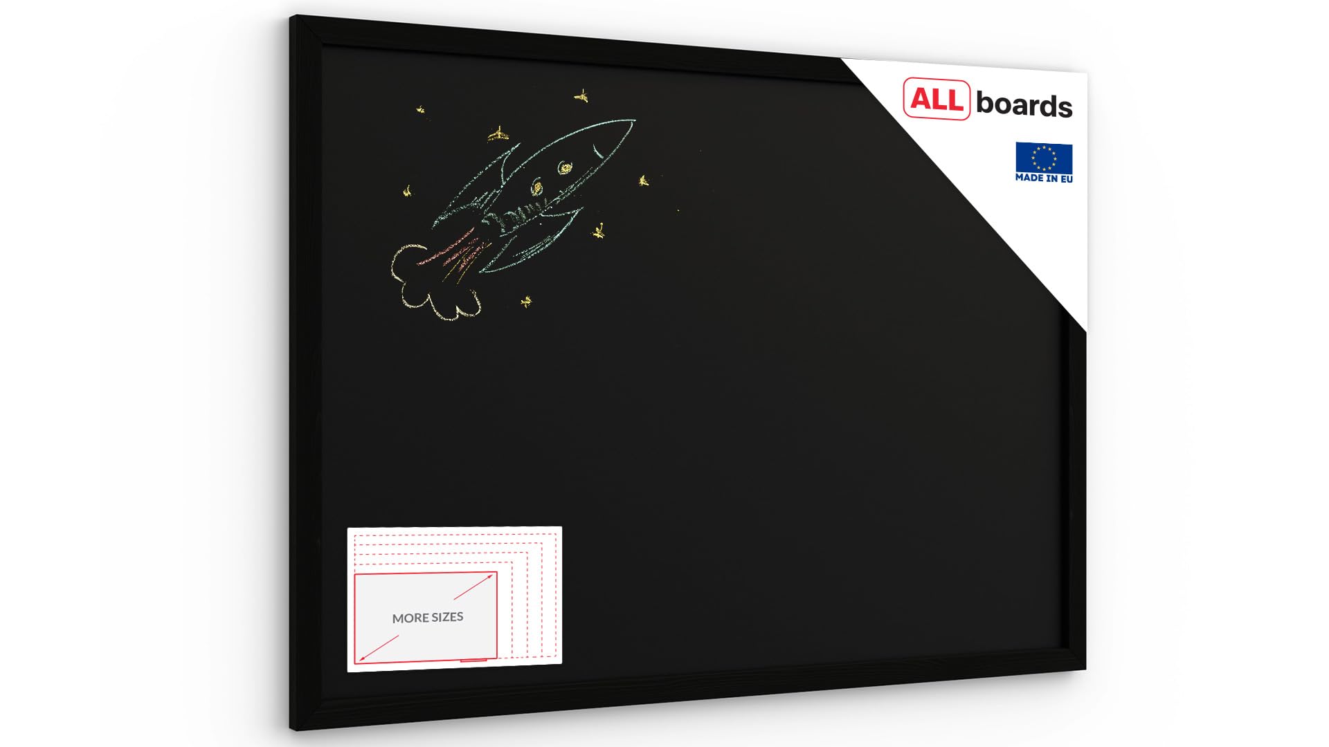 ALLboards Chalkboard 70×50 cm with varnished black frame ECO Chalk Writing Board — image 1
