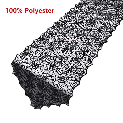 Ibohr Halloween Table Runner With Spider Web Lace Festival Table Runner Halloween Table Decoration For Parties & Gatherings, 100% Polyester, 18 X 72 Inch #TOP1