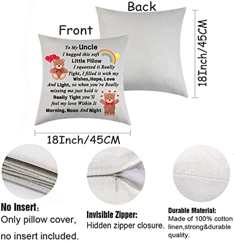 Jerefbns Uncle Cushion Cover Uncle Throw Pillow Cover Uncle Gifts from Niece Nephew Pillowcases Cushion Case Birthday Pillow Case