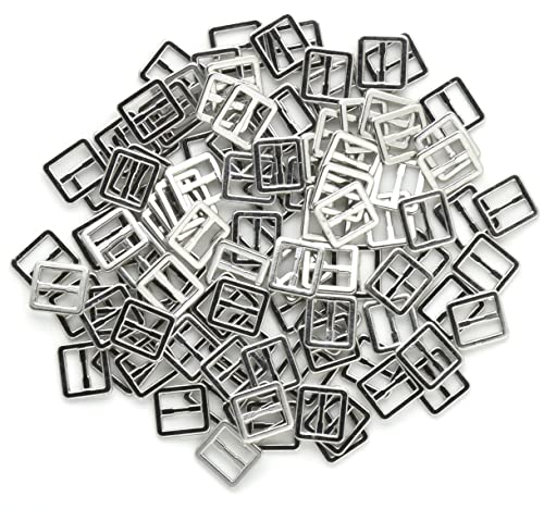 starPG 日の字型 内寸 6mm ミニ 角カン コキカン バックル 100個 セット レザークラフト ドールメイキング ハンドメイド パーツ (シルバー)