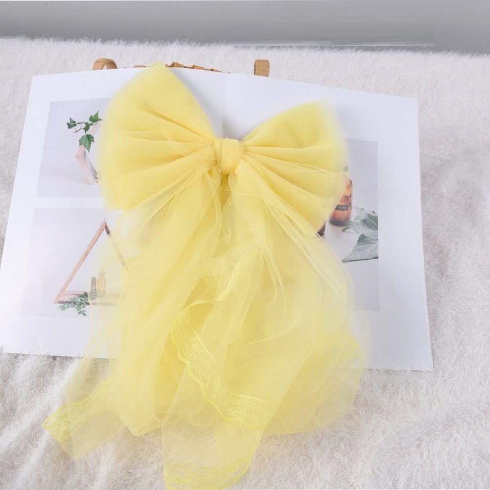 Clip de cortina para lugar de boda y terrazas OUdini lazos decorativos amarillos de encaje rústico