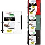 Five Star Bundle : Flex Hybrid NoteBinders 4 Pack, 1 Inch Binders, Notebook and Binder All-in-One, Black, White, Red, & Green (29328AE2)