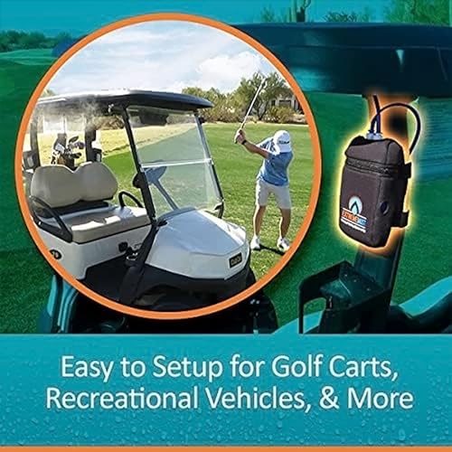 Professional Grade Portable Misting System - 4 Mist Nozzles | Pump | Easy to Setup | 16 ft. Mist Line for Outdoor Patios, Golf Carts, Greenhouses, Canopy and Decks - Cools The air up to 30°F (17°C)!