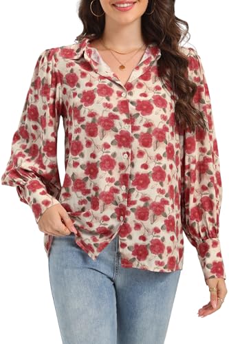 Jmitha Florales Damenhemd Button-down Bluse