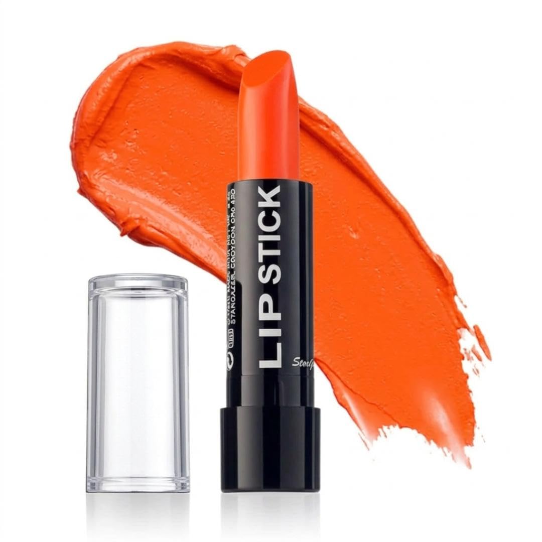 Stargazer Bright Orange Lipstick 102 - Creamy Long-Lasting Colour with Gloss Finish - Soft Pigmented for Everyday Wear - Cruelty-Free - Made in the UK - 5.2 g