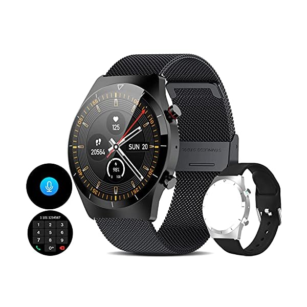 Smart Watch for Men(Make Answer Call/Voice Control, 999+ Contacts) for Android Phones iOS Compatible iPhone Samsung, 1.3" Fitness Tracker with Heart Rate Blood Pressure SpO2 Sleep Step Tracking
