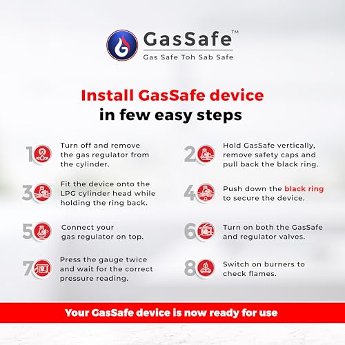 Image of INDIA'S Original Gas Cylinder Safety Device | Gas Leakage Detector | Gas Safe Device | 30% Gas Savings | 3-Year Warranty
