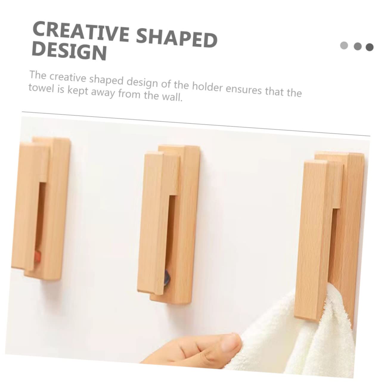 Cabilock 3piezas Soporte De Toalla De Madera Sólida Gancho Para Puerta Organizador De Baño Sin Perforación Estante De Pared Para Toallas De Cocina y Baño Instalación Fácil y Segura