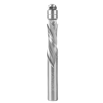 ZahyoX Compression Spiral Flush Trim Router Bit Solid Carbide Flush Trim Straight Router Bit with Double Bearing, 1/2