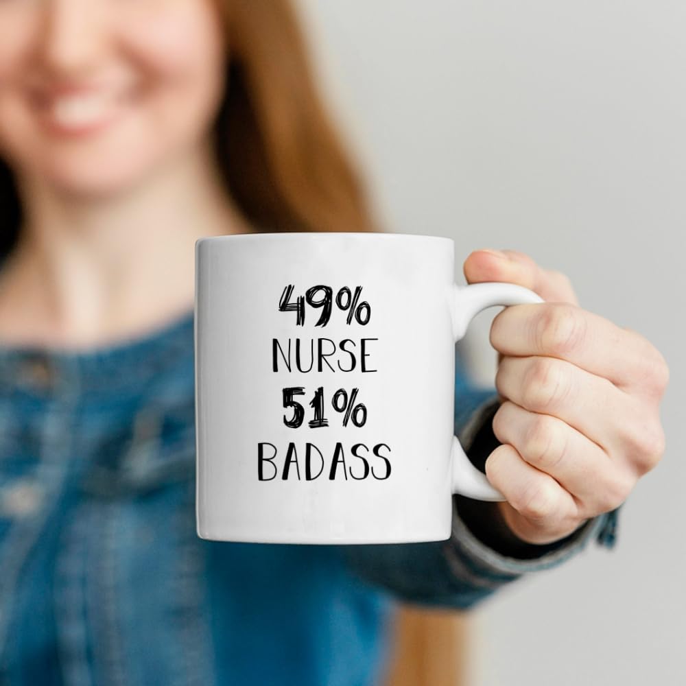 Café-Croissant - Mug 49% Kook 51% Badass - Koffiemok Voor Mannen En