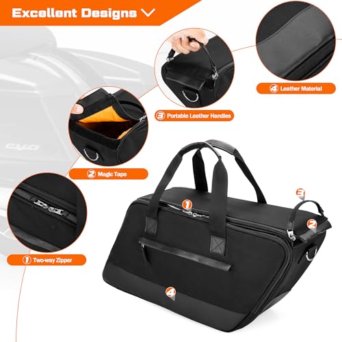 HODRANT Motorcycle Saddlebag Liner Bag, Saddlebag Organizer with Orange Liner, Compatible with Harley Davidson 1993-2022 Touring Road Glide Street Glide Electra Glide Road King Hard Saddlebag, 1 Bag