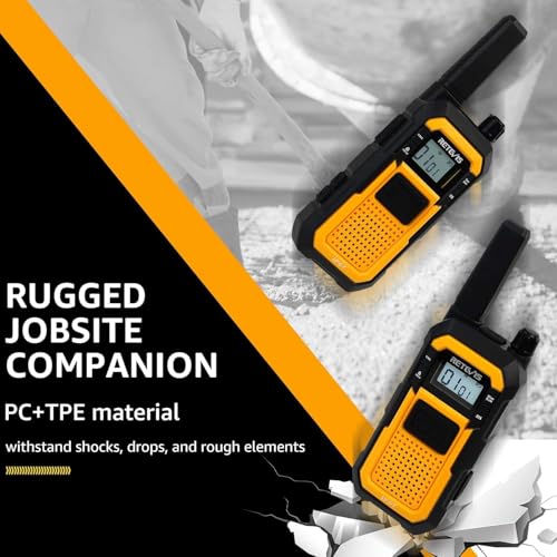 Image of Retevis RB48 Walkie Talkies Long Range, 2 Way Radio with Shoulder Mic, IP67 Waterproof, 2000mAh, Vibration Reminder, Emergency, NOAA, Heavy Duty Two Way Radios(4 Pack)
