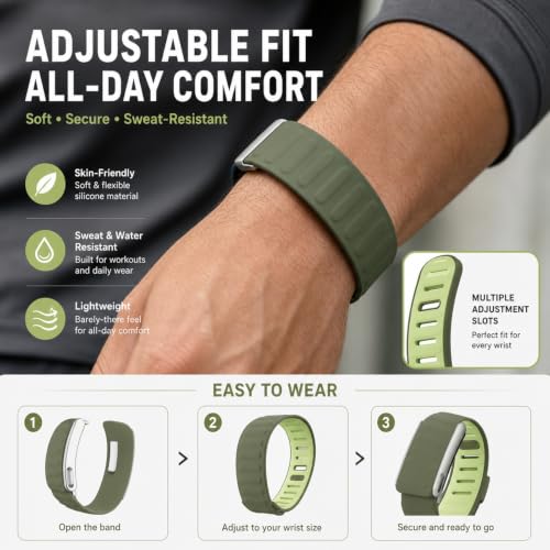 Image of Compatible with Whoop 5.0 Band Straps, Dark Gray Silicone Replacement Band for Fitness Training, Water Activities, Adjustable Breathable Sport Strap for Men and Women