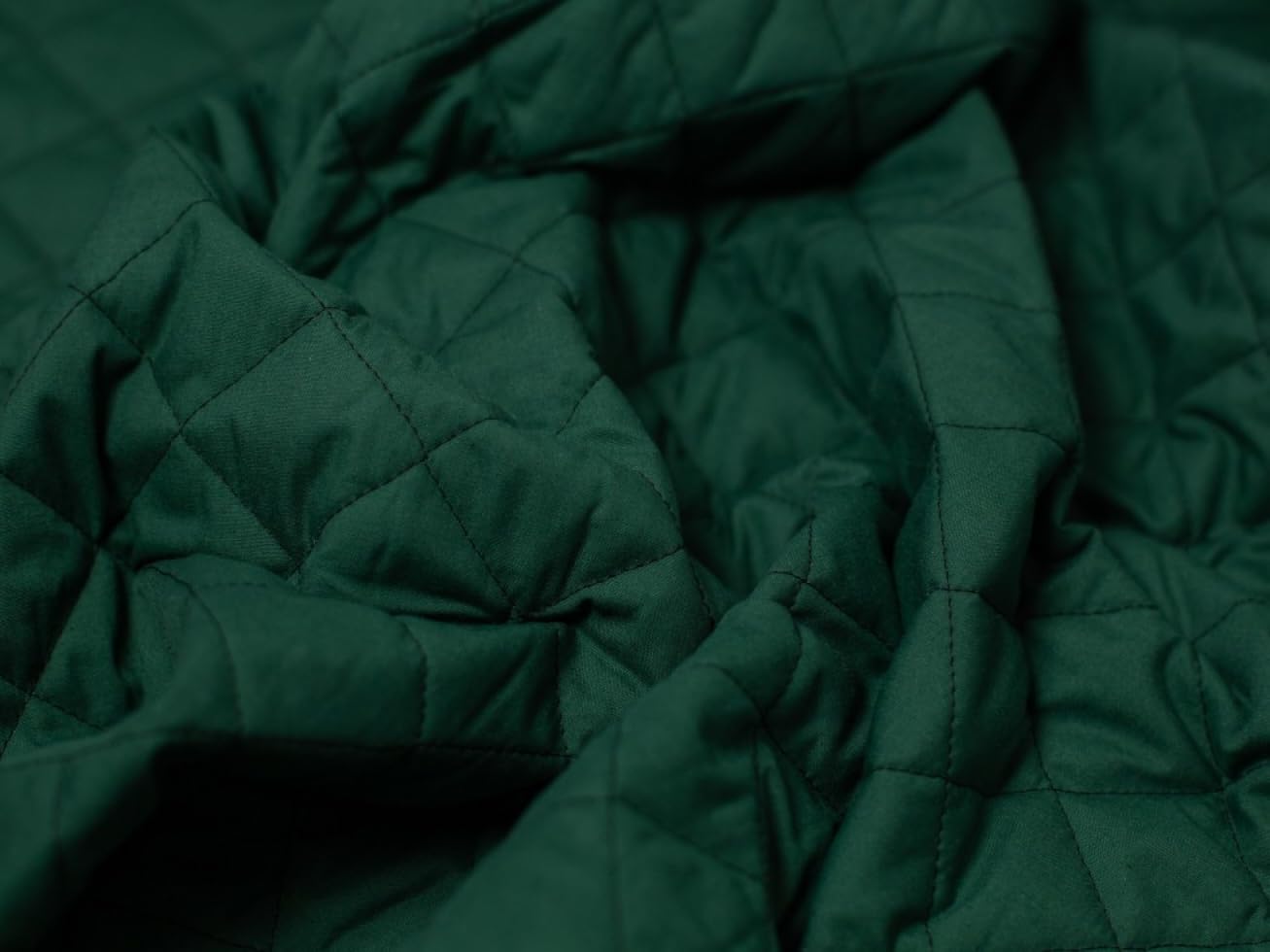 Minerva Quilted Polycotton Fabric Bottle Green - per metre
