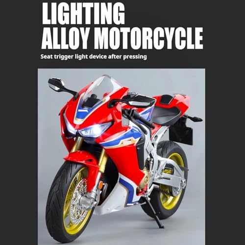 Moto 1/9 CBR 1000RR modelo diecast con luces rojo miniatura 5