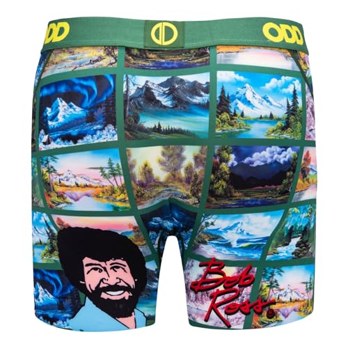Odd Sox Men's Novelty Underwear Boxer Briefs, Paintings By Bob Ross2