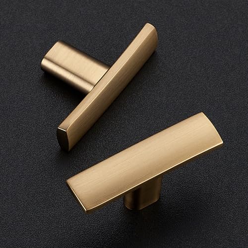 Image of Ravinte 30 Pack Cabinet Handles Champagne Bronze Cabinet Pulls Kitchen Cabinet Handles,Curved Drawer Pulls in 1-3 /4 Inch Length with Single Hole Arch Kitchen Cabinet Hardware