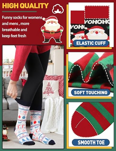 Image of MOGGEI Funny Socks for Men Women Fun Cozy Crazy Novelty Fashion Breathable Printed Cotton Boot Socks