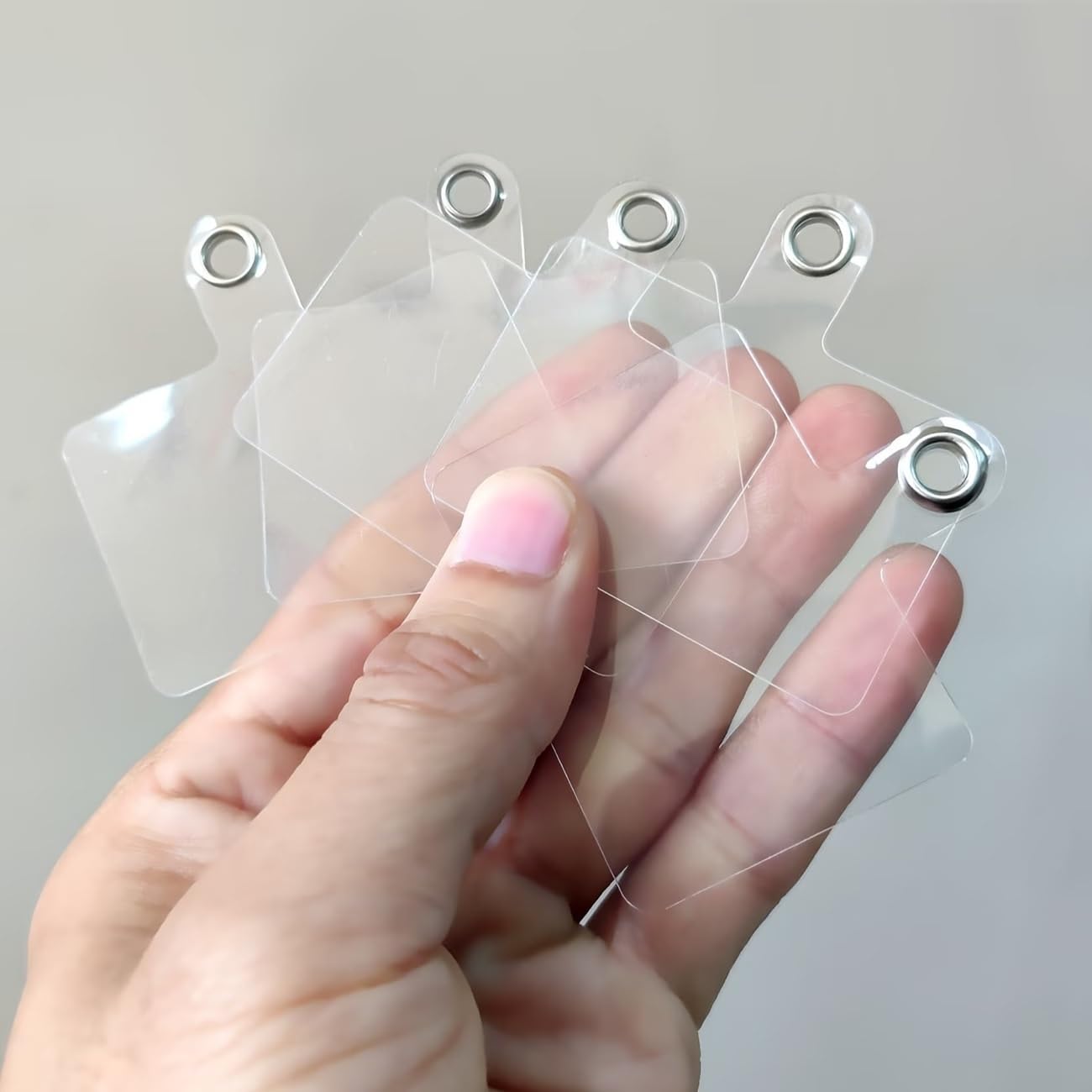 NEOBABY Transparent Mobile Lanyard Patch for Phone Case, Universal Clear Plastic Phone Chain Adapter with Metal Eyelet, ID Card Holder Insert for Crossbody & Neck Strap (Pack of 5 Pieces)-image-30