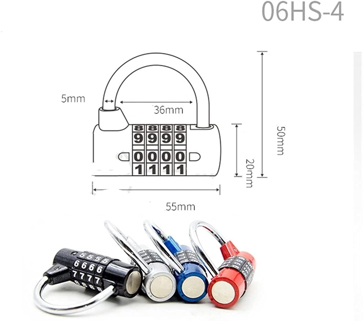 candados con código, Candado de combinación gancho ancho for taquilla gimnasio, cerradura seguridad viaje, cajón, armario equipaje, candados puerta(Blue)