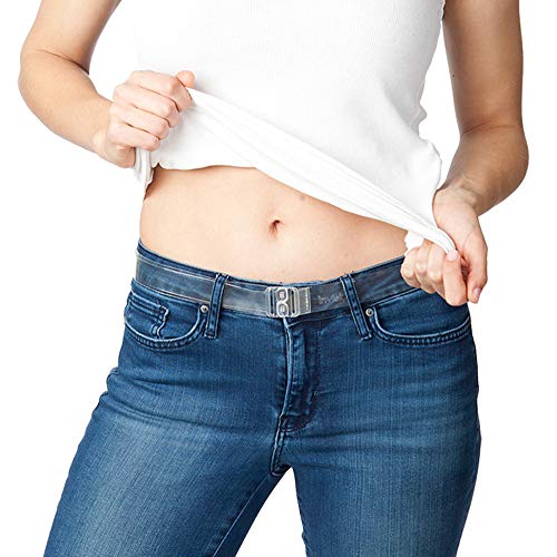 Skinny Belt | Invisible Belt for Women | 1 Inch Wide Adjustable Lightweight PVC Strap | No Buckle Flat Waist