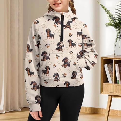 Half Zip Sweatshirt for Girls Loose Long Sleeve Athletic Hoodies Lightweight Athletic Running Activewear Tops4