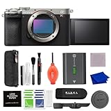 Sony Alpha 7CR Full-Frame Interchangeable Lens Hybrid Camera (Silver) with Advanced Accessories and Travel Bundle with Pixel Hurricane Blower, Pixel Cleaning Kit & More | sony Alpha 7cr