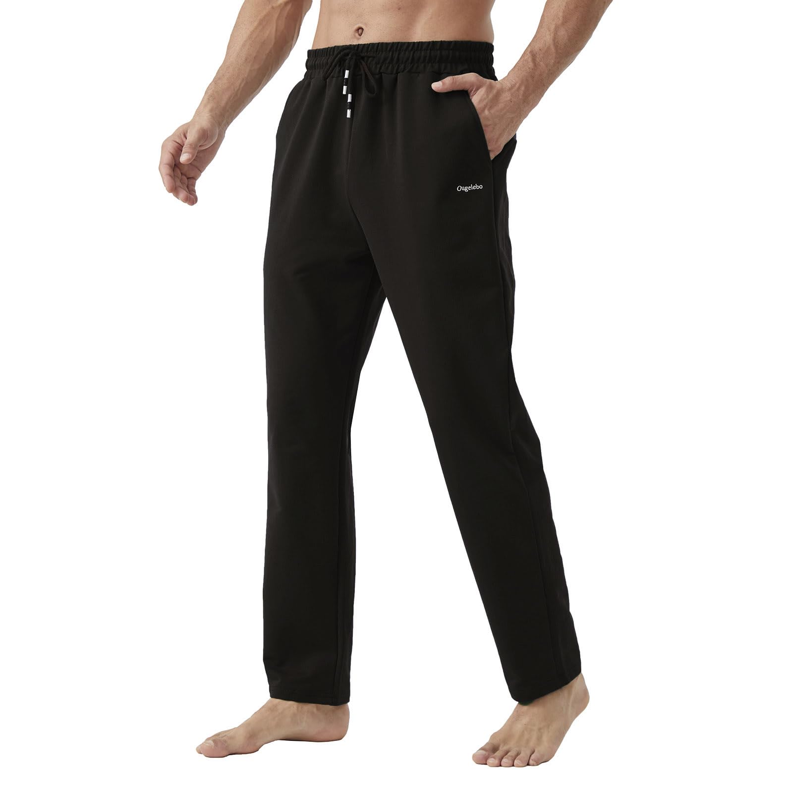 Ougelebo Jogginghose Herren Atmungsaktiv Sporthose Herren Lang Trainingshose mit Taschen