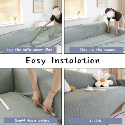 Image of Pieces Sofa Slipcover Tuck Grips Stretch Non Slip Foam Stick Couch Slipcovers Stretch Stick Thicker Cushion Grip for Sofa Essential Tuck Grips for Slipcovers Furniture Protector (3, sofa cover)