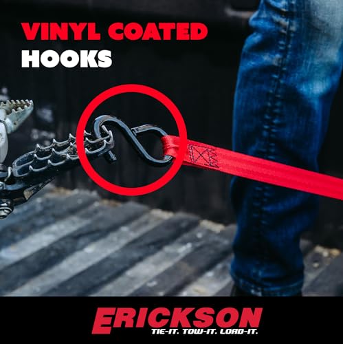 Erickson 4418 Pro Series Red 1 Inch X 10' Retractable Ratcheting Tie-Down Strap thumb #2