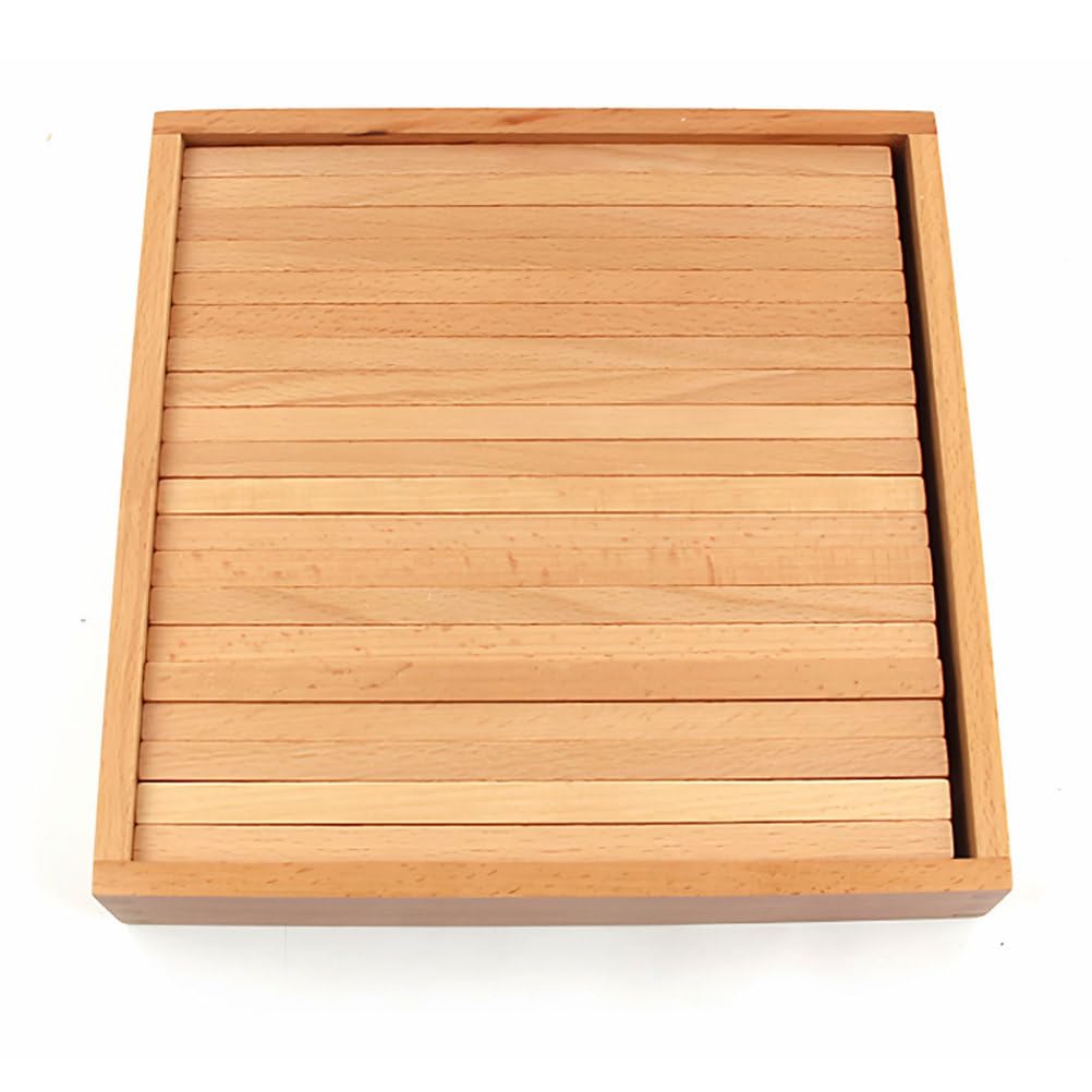Drewniana zabawka sensoryczna Montessori Brown Stairs, naturalne drewniane klocki stopniowane, materiały do rozróżniania przestrzennego i wzrokowego