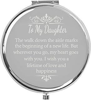 Daughter Wedding Day Gift from Mom Dad, Daughter Bride Gifts on Her Wedding Day, Wedding Keepsake Gifts to My Daughter, Compact Mirror for Daughter Bride Gifts for Wedding Day