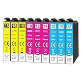 Cartouche d'encre couleur 18XL de remplacement pour imprimantes Epson XP-322, 3x 18XL Cyan, 3x 18XL Magenta, 3x 18XL Jaune