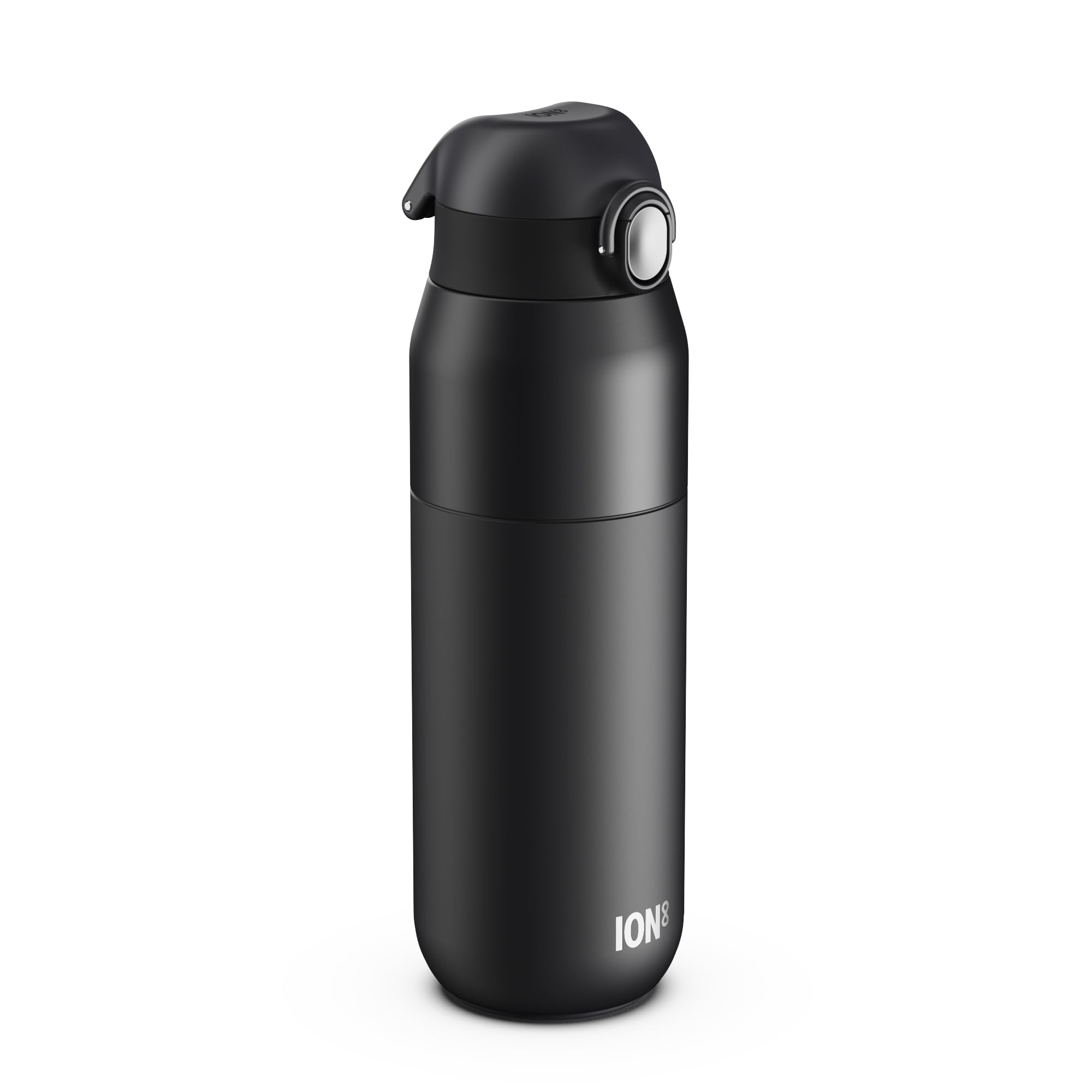 ION8 Primo Revive Insulated Water Bottle 540 ml (18 oz)– Leakproof Stainless Steel Bottle with Flip Lid, One Touch Open, Fast Flow, Vacuum Insulated Hot & Cold, Dishwasher Safe, Black
