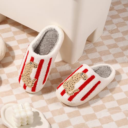 Image of LNERIP Animal Slippers Fruit Slippers Plant Slippers Various Cartoon Patterns Fluffy Soft Memory Foam Retro Indoor Outdoor Home Couple Shoes