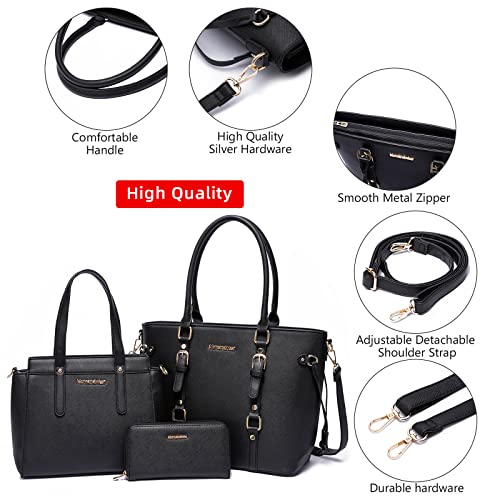 Image of Montana West 3PCS Purses for Women Tote Bag and Wallet Set Shoulder Satchel Handbags
