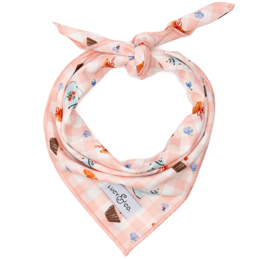 Lucy & Co. Sipping Slowly Dog Bandana, Cute Pet Bandana for Dogs, Soft & Adjustable Neck Tie, Large