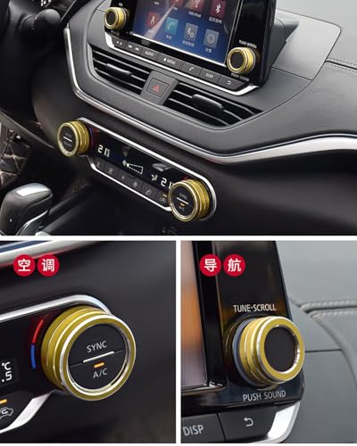 Temperature Adjustment Knob Air Conditioner Audio Knob Ring Climate Control HVAC (Blue)
