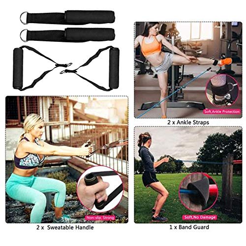 Correia de Resistência, Andoer Conjunto de extratores de fitness 11pcs Conjunto de cintos de resistê