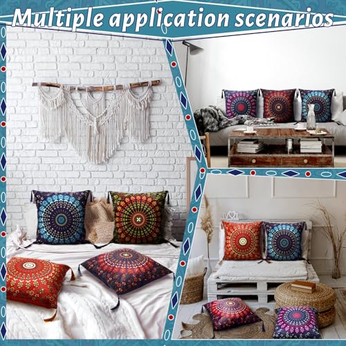 Housse de coussin bohème aux finitions soignées avec pompons - 7