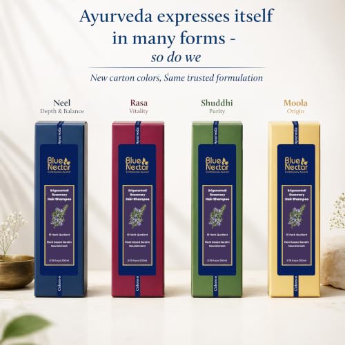 Image of Blue Nectar Keratin Rosemary Shampoo for Hair Growth | Natural Hair Shampoo for Curly, Frizzy & Dry Hair | Paraben & Sulphate Free Shampoo for Men & Women (16 Herbs, 200ml)