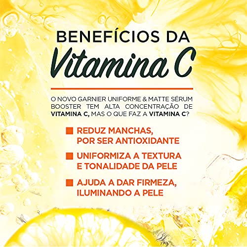 Kit Sérum Facial Antimarcas Garnier Uniform & Matte Vitamina C, 30ml