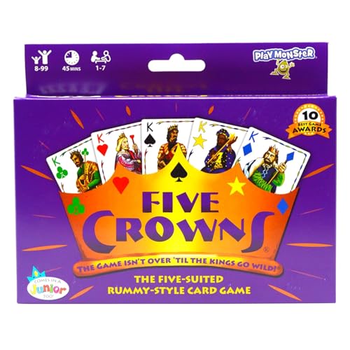Image of Awestuffs Family Board Games for Adults and Kids - Ages 8 and up, 2 to 8 Players (Five Crowns)