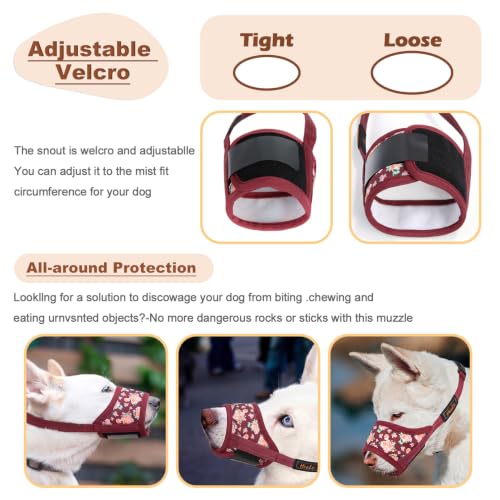 Image of HEELE Dog Muzzle for Small Dogs,Adjustable Loop with Soft Air Mesh Nylon